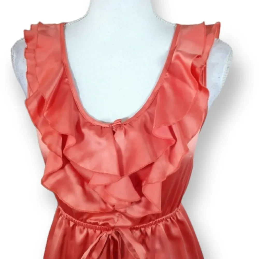 FOREVER 21 SATIN PEACH/ORANGE DRESS SZ.S EUC